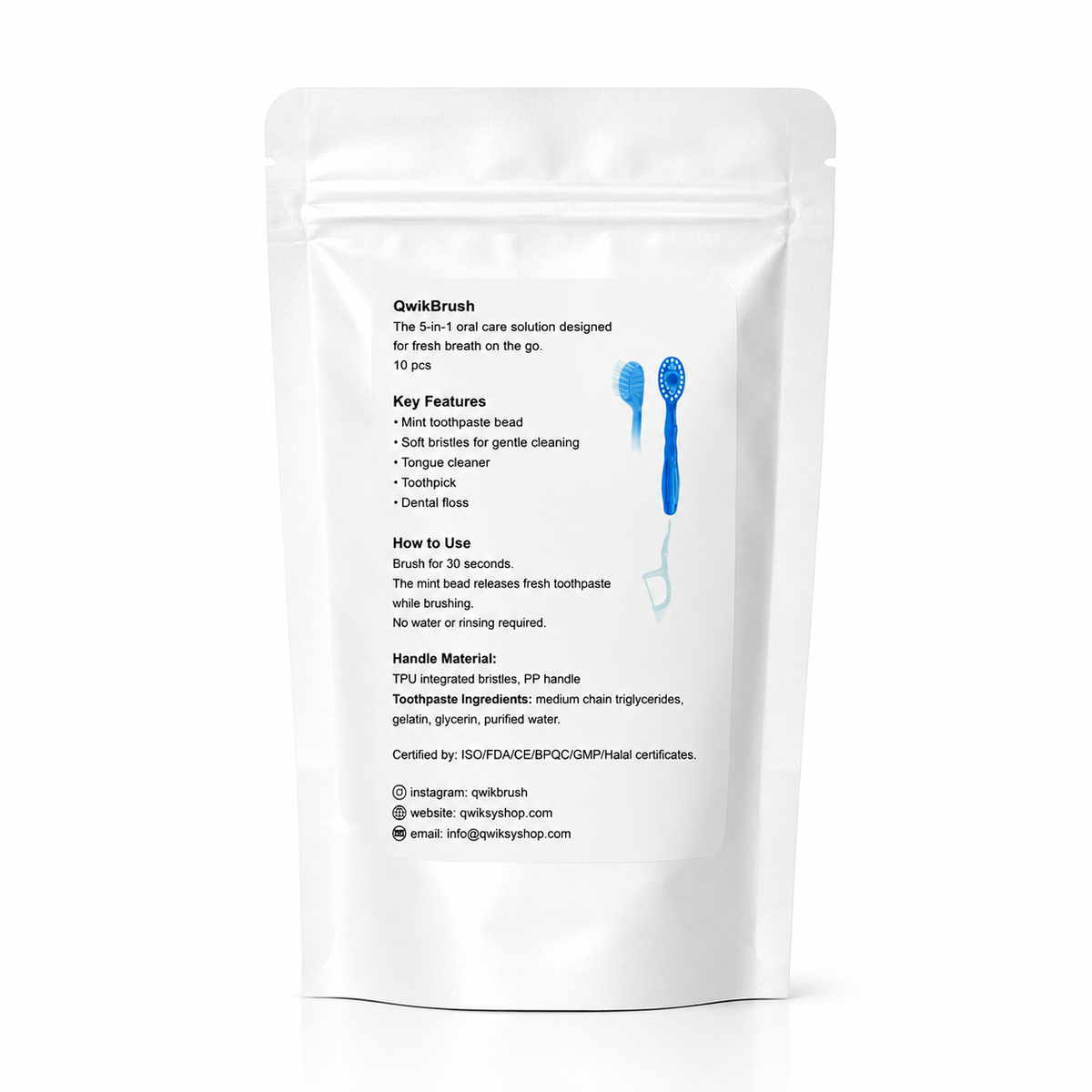 Disposable 5-in-1 ToothBrush