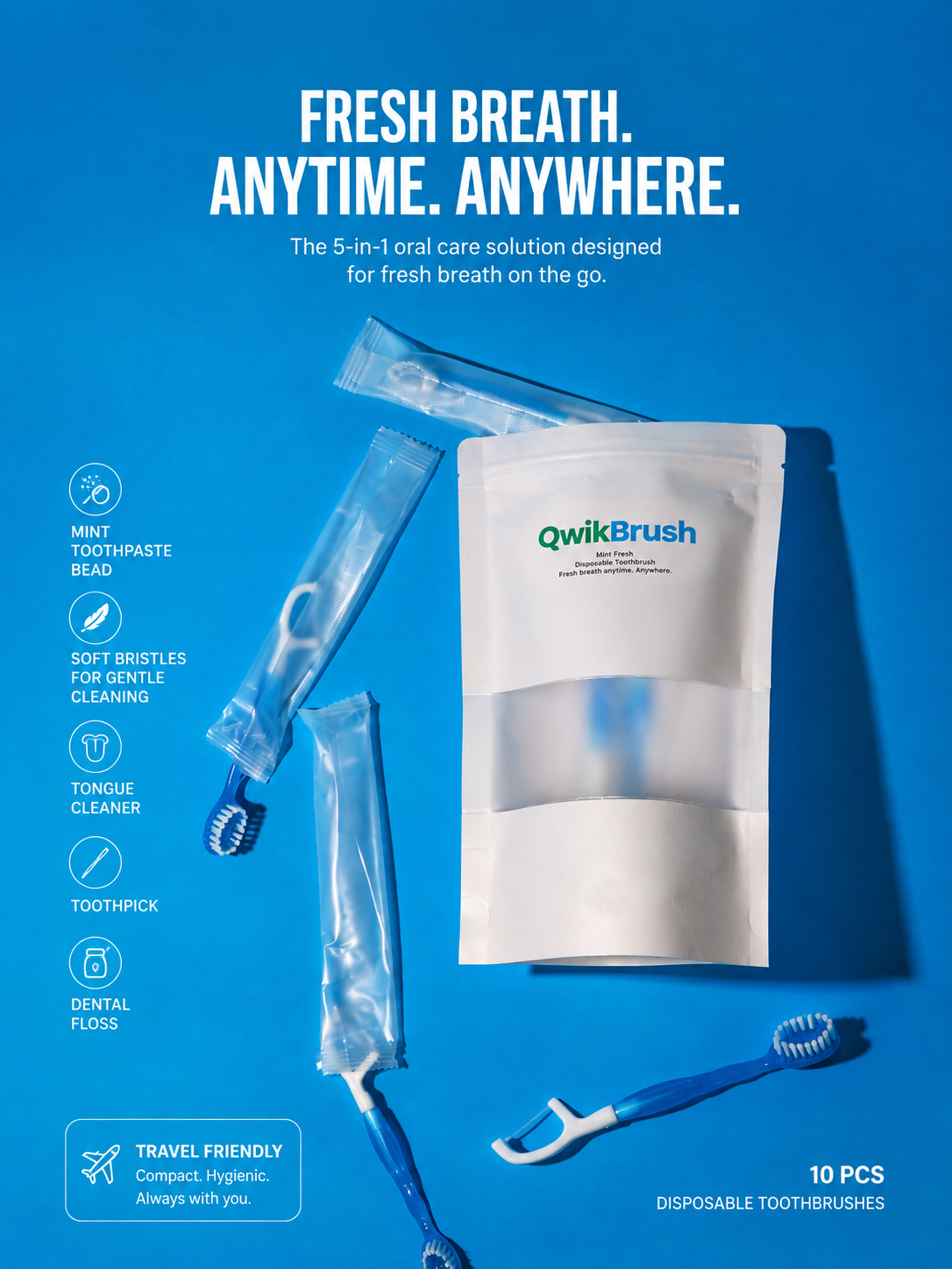 Disposable 5-in-1 ToothBrush