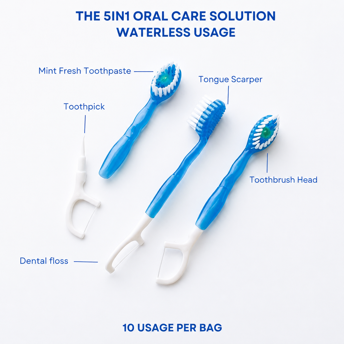 Disposable 5-in-1 ToothBrush